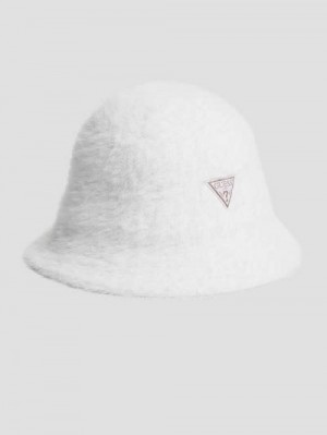 Guess Fuzzy Bucket Hat Wit | GUESS-SN30166