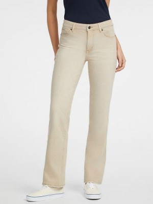 Guess G08 Mid-Rise Straight Jeans Beige | GUESS-SN26560