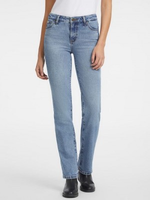 Guess G08 Mid-Rise Straight Jeans Blauw | GUESS-SN26626