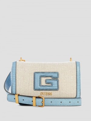 Guess G Status Snake-Embossed Mini Crossbody Grijs | GUESS-SN28857