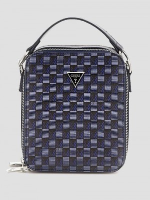 Guess G Wave Double Zip Crossbody Bag Blauw | GUESS-SN31723
