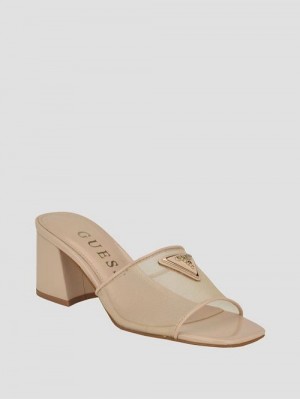 Guess Gables Mesh Mules Beige | GUESS-SN29754