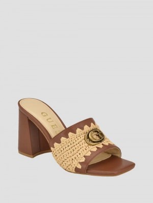 Guess Gellian Woven Mules Beige | GUESS-SN29786