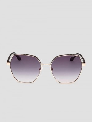 Guess Geometric Metal Sunglasses Blauw | GUESS-SN30060