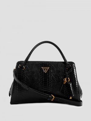 Guess Georgina Girlfriend Satchel Zwart | GUESS-SN28686