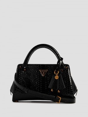 Guess Georgina Small Girlfriend Satchel Zwart | GUESS-SN29340