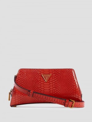 Guess Georgina Top-Zip Crossbody Oranje | GUESS-SN28681