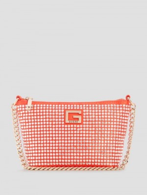 Guess Gilded Glamour Mini Top-Zip Bucket Bag Oranje | GUESS-SN29086