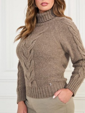 Guess Ginny Cable-Knit Sweater Bruin | GUESS-SN27489