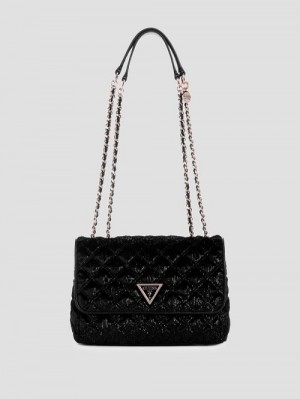 Guess Giully Convertible Crossbody Zwart | GUESS-SN29193