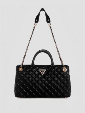 Guess Giully Girlfriend Shoulder Satchel Zwart | GUESS-SN29336