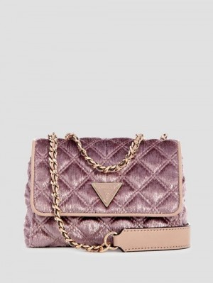 Guess Giully Mini Convertible Crossbody Roze | GUESS-SN29156