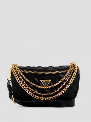 Guess Giully Quilted Belt Bag Zwart | GUESS-SN28851