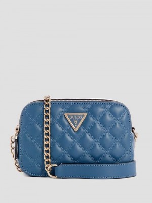 Guess Giully Quilted Camera Crossbody Blauw | GUESS-SN28921