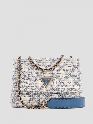 Guess Giully Quilted Mini Crossbody Blauw | GUESS-SN28922
