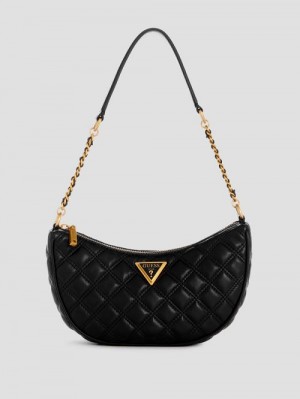 Guess Giully Quilted Top-Zip Shoulder Bag Zwart | GUESS-SN29139