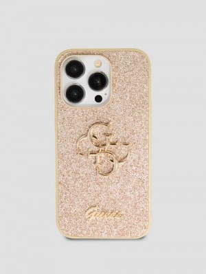 Guess Glitter iPhone 14 Pro Case Goud | GUESS-SN31744