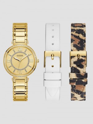 Guess Gold-Tone Analog Watch Set Multi | GUESS-SN30004