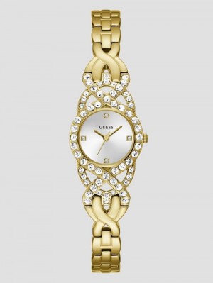 Guess Gold-Tone Crystal Analog Watch Goud | GUESS-SN29967