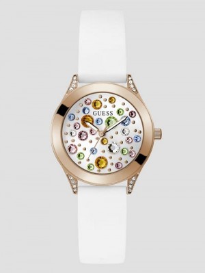 Guess Gold-Tone Crystal Analog Watch Goud | GUESS-SN29980