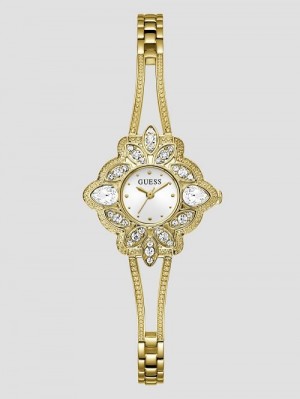 Guess Gold-Tone Flower Analog Watch Goud | GUESS-SN29994