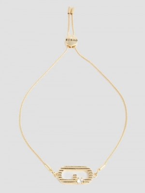 Guess Gold-Tone Signature G Slider Bracelet Goud | GUESS-SN30325