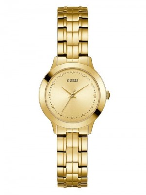 Guess Gold-Tone Slim Classic Watch Zwart | GUESS-SN29963