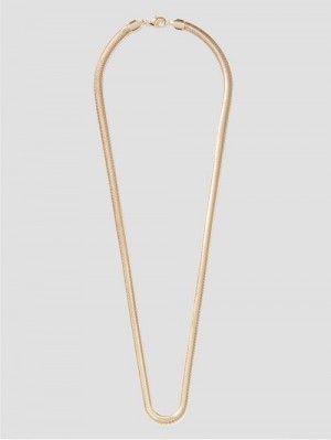 Guess Gold-Tone Snake Chain Necklace Goud | GUESS-SN31828