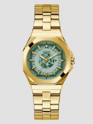 Guess Gold-Tone Translucent Dial Analog Watch Goud | GUESS-SN29991