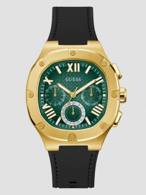 Guess Gold-Tone Translucent Dial Multifunction Watch Zwart | GUESS-SN31673