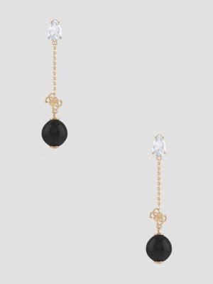 Guess Gold-Tone and Black Bubble Drop Earrings Goud | GUESS-SN30295