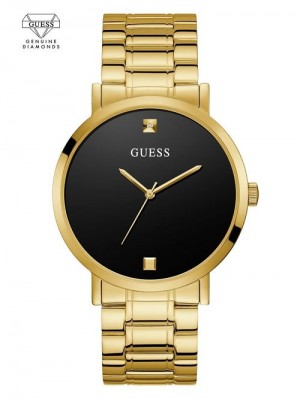 Guess Gold-Tone and Black Diamond Analog Watch Goud | GUESS-SN29990
