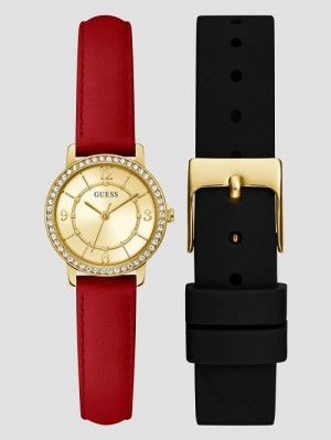 Guess Gold-Tone and Crystal Analog Watch Box Set Goud | GUESS-SN29976