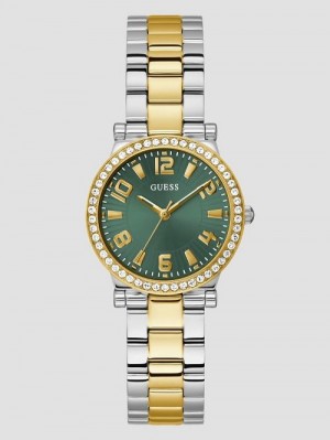 Guess Gold and Silver-Tone Analog Watch Multi | GUESS-SN29971