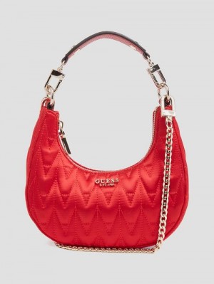 Guess Golden Rock Mini Crescent Hobo Bag Rood | GUESS-SN28797