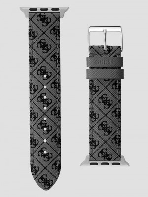 Guess Gray Quattro G Leather 38-41 mm Band for Apple Watch® Multi | GUESS-SN29969