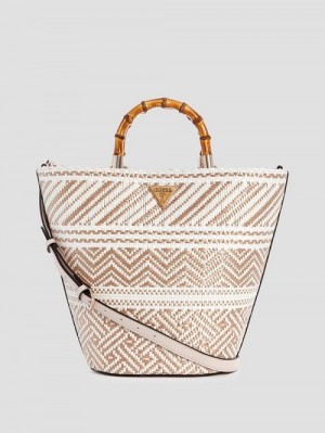 Guess Happyland Straw Tote Bruin | GUESS-SN29414