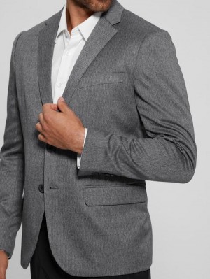 Guess Harlow Herringbone Blazer Grijs | GUESS-SN30739