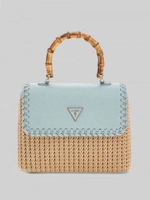 Guess Heloisa Straw Crossbody Blauw | GUESS-SN28821