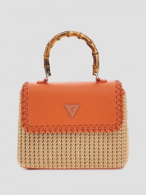 Guess Heloisa Straw Crossbody Oranje | GUESS-SN28801