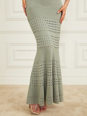 Guess Henley Maxi Skirt Groen | GUESS-SN28165