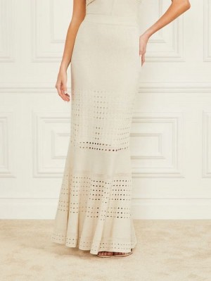 Guess Henley Maxi Skirt Wit | GUESS-SN28168