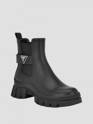 Guess Hensly Triangle Chelsea Bootie Zwart | GUESS-SN29891