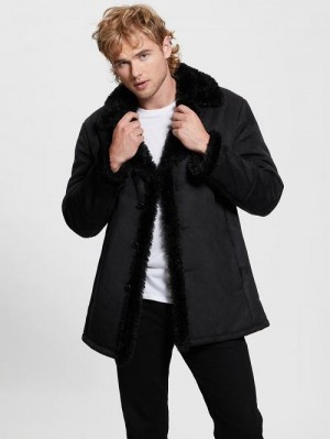 Guess Ian Faux-Suede Coat Zwart | GUESS-SN30778