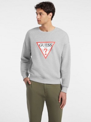 Guess Iconic Crewneck Sweatshirt Grijs | GUESS-SN30927