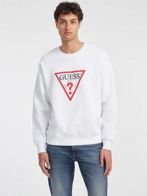 Guess Iconic Crewneck Sweatshirt Wit | GUESS-SN31534