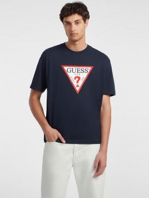 Guess Iconic Tee Blauw | GUESS-SN30607