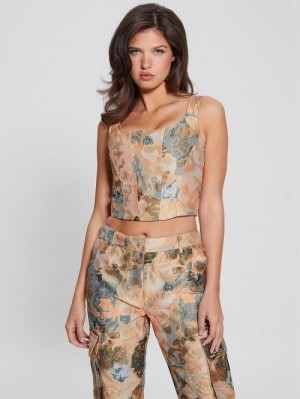 Guess Ida Jacquard Corset Bruin | GUESS-SN27460