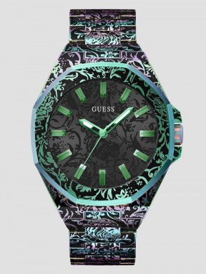 Guess Iridescent Print Analog Watch Multi | GUESS-SN31646