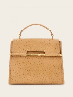 Guess Iris Large Leather Satchel Bruin | GUESS-SN29285
